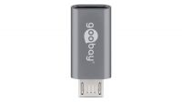 Adaptador USB Micro B 2.0 Macho a USB C Hembra en Gris