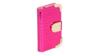 Funda protectora frontal y trasera con piedras brillantes rosa metálico