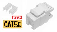 Conector Keystone RJ45 180º UTP Cat. 5e Hembra con pestaña blanco
