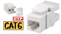 Conector Keystone Jack RJ45 Cat.6 crimpado automático blanco