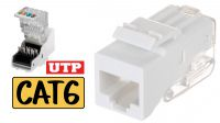 Conetor UTP  RJ45 Cat.6 auto cravar slim branco