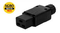 Conector IEC plug C19 16A Negro