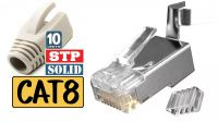 Conector RJ45 Cat.8 STP sólido con refuerzo 22-26AWG (10u.)