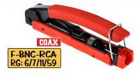 Alicate crimpadora para conectores F/BNC/RCA cable RG59/6/7/11