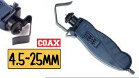 Alicates con descarnador de revestimiento para cable RG 4.5mm a 25mm
