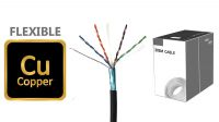 Bobina de cable FTP Cat. 6 26 AWG flexible Negra 305m