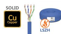 Bobina de cable U/UTP LSZH Cat. 6A sólido CU azul