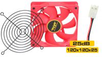 Ventilador 120mm x 120mm x 25mm con tornillos Rojo